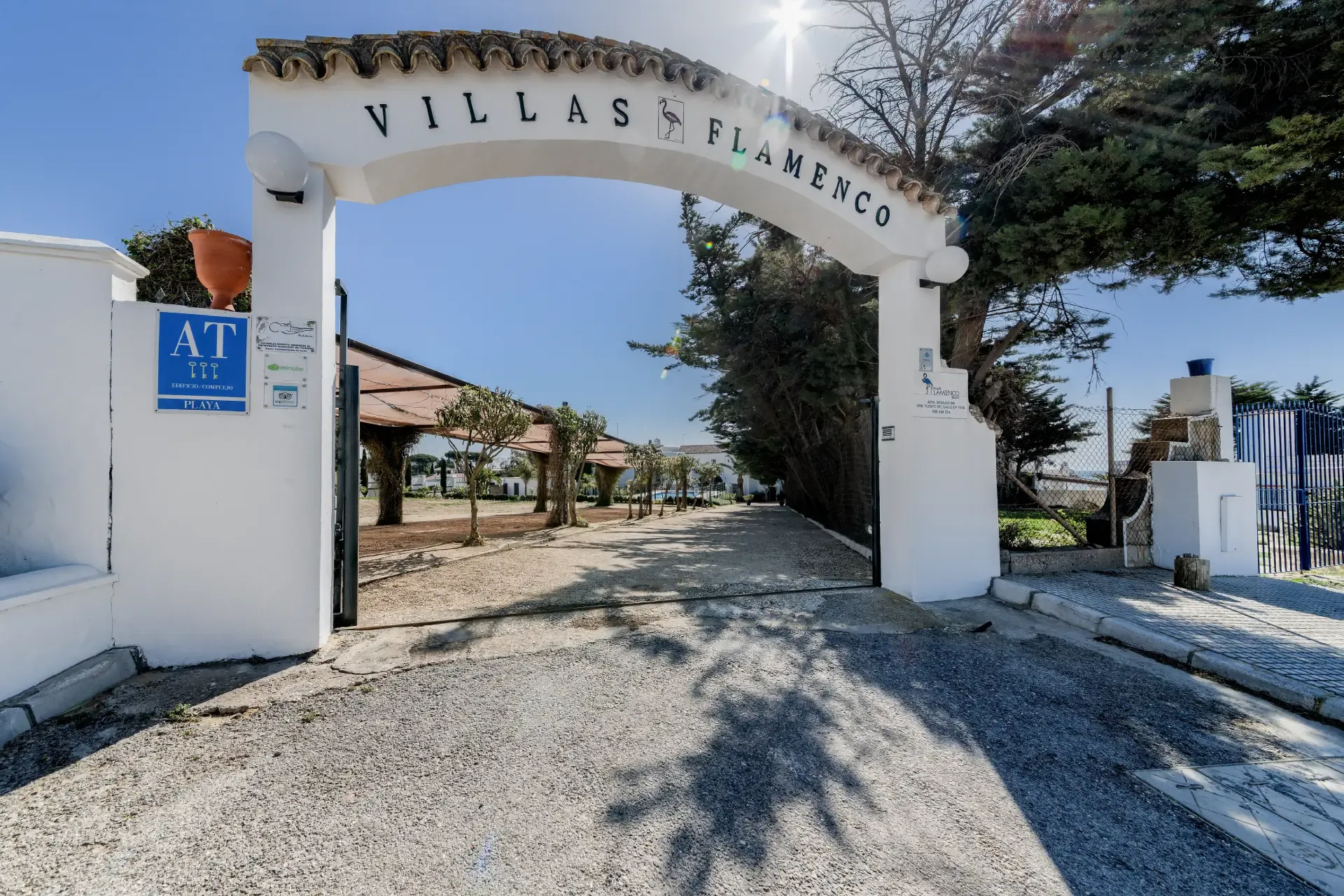 Villas Flamenco entrance arch at Fuente del Gallo