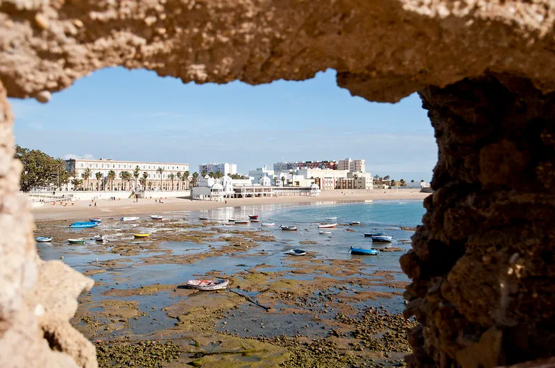View of Cádiz’s urban beach