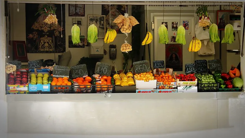 Stall in a local market in Cádiz
