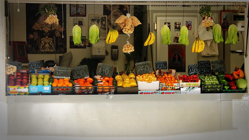 Puesto en mercado local en Cádiz